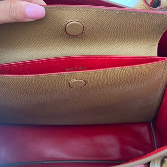 Prada Cuir Double Bag- Saffiano Caramel Leather - Picture 11 of 16